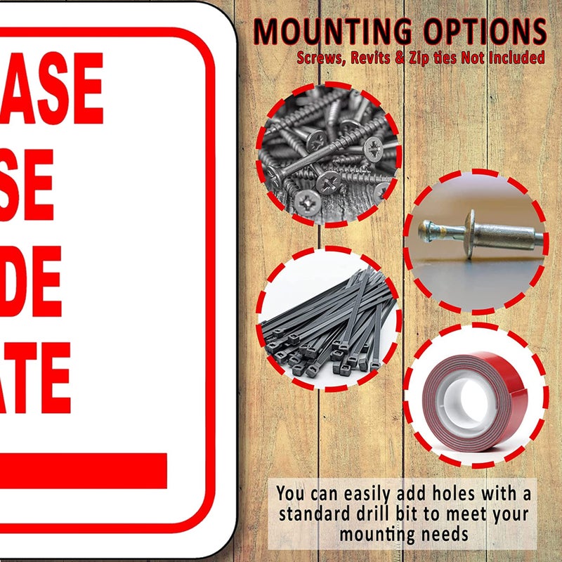 Work House Signs Please Use Side Gate Left Arrow Aluminum Composite Sign - Signs for Outdoor Gate, Street Signs for Construction Site, Indoor Outdoor Signs for Home, Office - 8.5" x 10" - Image 5